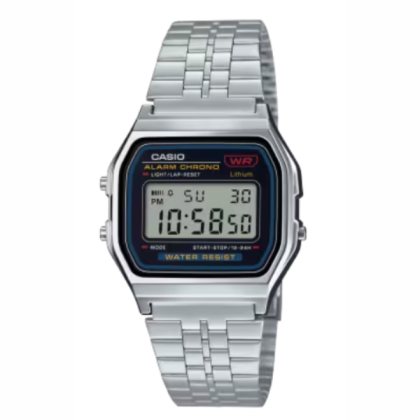 Casio Vintage A159WA-N1 Silver Stainless Steel Band Men Watch / Women Watch